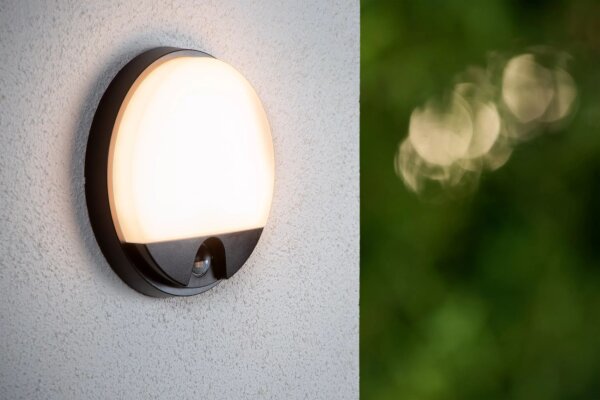 LED Wandleuchte mit Bewegungsmelder Ø21 cm IP54 3000 K