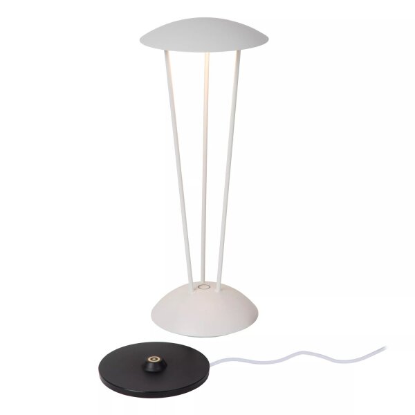 LED Akku Tischlampe Weiß Ladestation IP54 2 W dimmbar