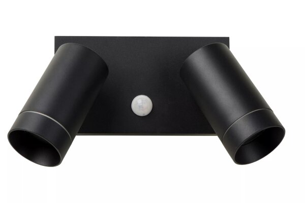 Wandspot Bewegungsmelder flexibel Schwarz GU10 B:18 cm