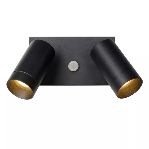 Wandspot Bewegungsmelder flexibel Schwarz GU10 B:18 cm