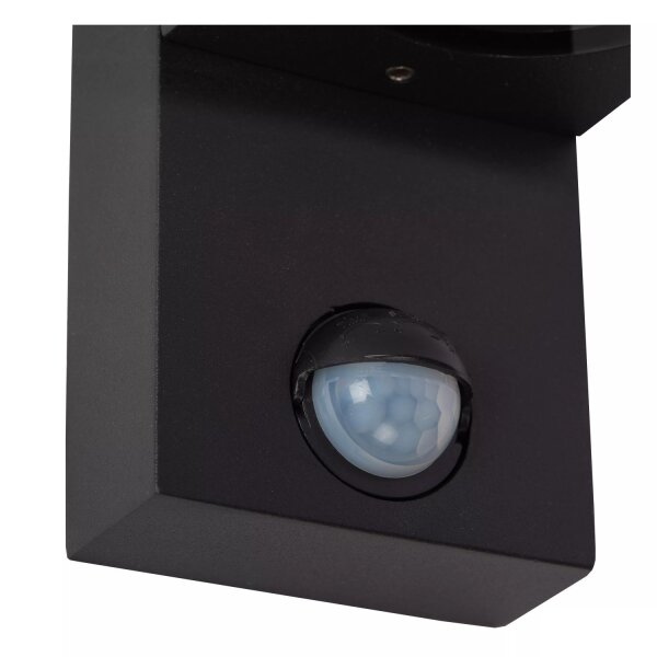 Wandleuchte Bewegungsmelder Aluminium Schwarz IP65 GU10