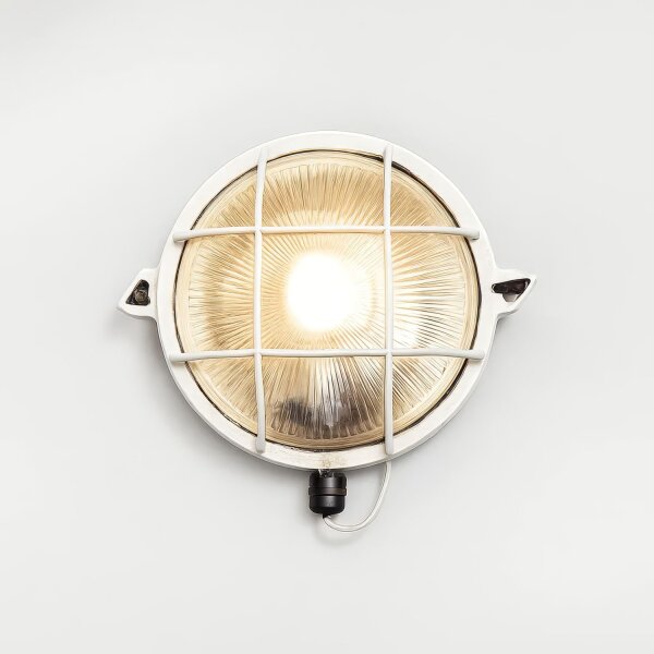 Wandlampe Außen Nickel Echt-Messing rund Ø24cm IP64