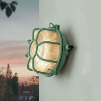 Kellerleuchte Glas Messing E27 IP64 Ø 22 cm...