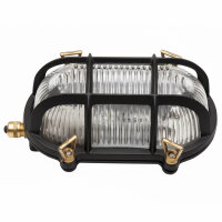 Wandlampe au&szlig;en Messing Glas Wei&szlig; 18 cm breit IP64