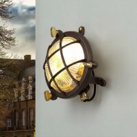Wandlampe außen Echt-Messing Glas G9 IP44 Ø...