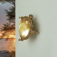 Außenwandleuchte Echt-Messing Glas D: 14 cm rund IP44