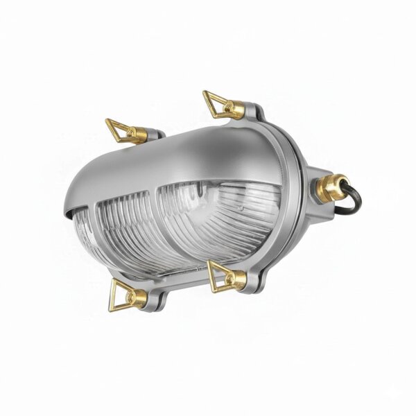 Außenlampe Wand Messing massiv Glas E27 IP64 B: 21 cm