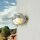 Außenlampe Wand Messing massiv Glas E27 IP64 B: 21 cm
