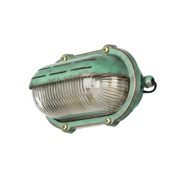 Wandlampe außen Messing massiv Glas B: 21 cm IP64 E27