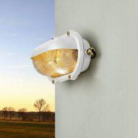 Außenleuchte Wand Echt-Messing Glas E27 IP64 B: 21 cm