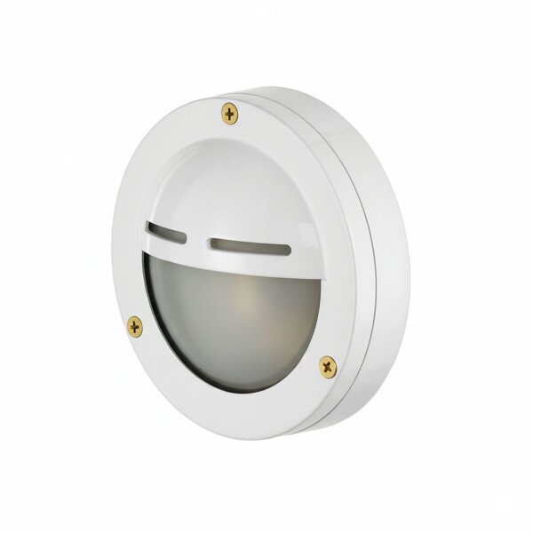 Wandleuchte außen Echt-Messing Glas D: 14 cm rund IP64