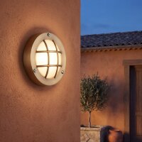 Außenwandlampe Messing Maritim rund Terrasse Haus