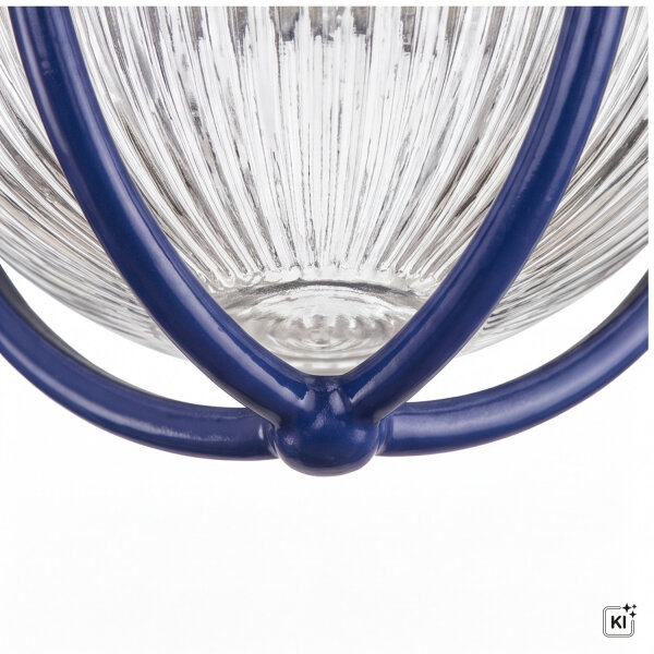 Außenleuchte Glas Echt-Messing E27 IP54 Ø 16 cm Blau