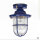 Außenleuchte Glas Echt-Messing E27 IP54 Ø 16 cm Blau