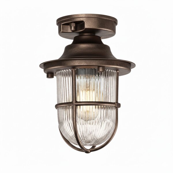 Außenleuchte Echt-Messing Glas E27 IP54 rund D: 16 cm