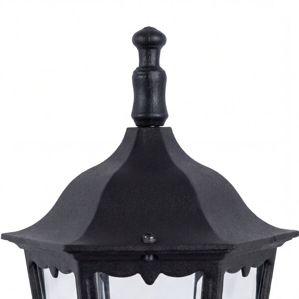Außenwandleuchte Schwarz Metall Glas IP44 H:44 cm E27