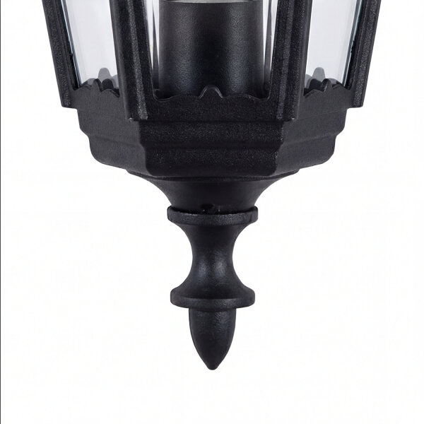 Außenwandleuchte Schwarz Metall Glas IP44 H:44 cm E27