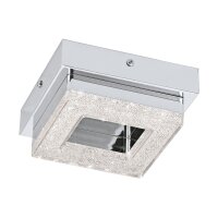 Eckige Funkel LED Deckenleuchte Fradelo Chrom