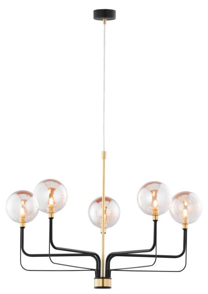 Kronleuchter in Schwarz Bernstein inkl. LED G9