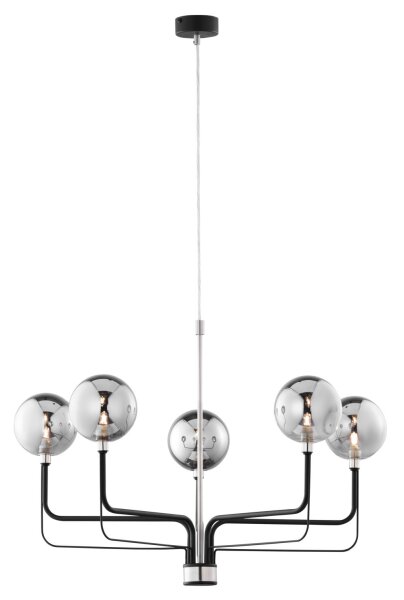 Kronleuchter Metall Glas für G9 5-flammig