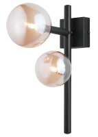 Metall Wandleuchte Schwarz Bernstein f&uuml;r G9