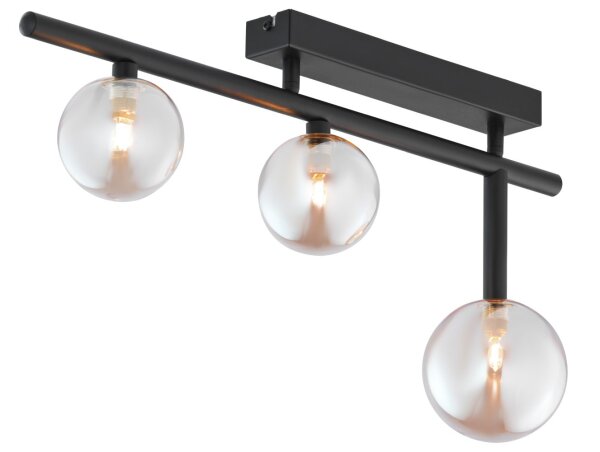 Metall Deckenlampe Glas in Bernstein inkl. LED G9