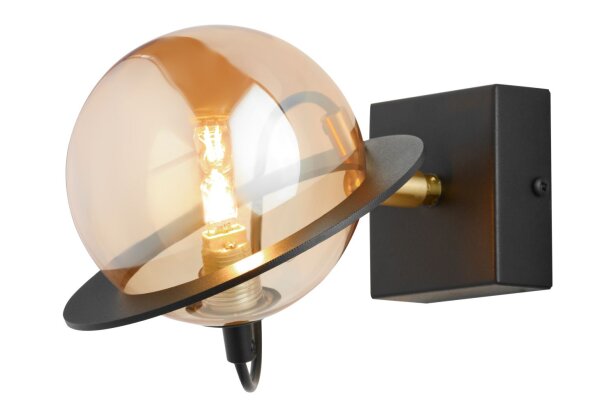 Loft Wandspot Metall Schwarz inkl. LED G9 Planet