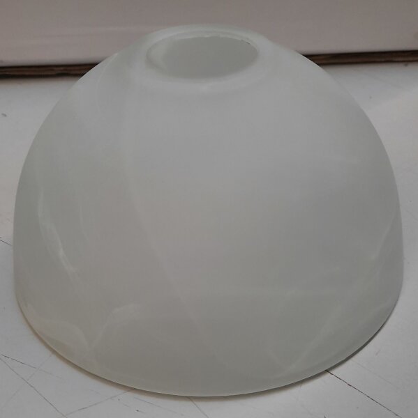 Glas Lampenschirm rund für E27 Ø18cm Alabaster Weiß