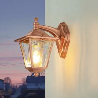 Au&szlig;enleuchte Wand Messing E27 IP43 H: 23 cm in Kupfer