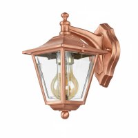 Außenleuchte Wand Messing E27 IP43 H: 23 cm in Kupfer
