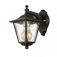 Außenleuchte Wand Echt-Messing E27 IP43 H: 23 cm