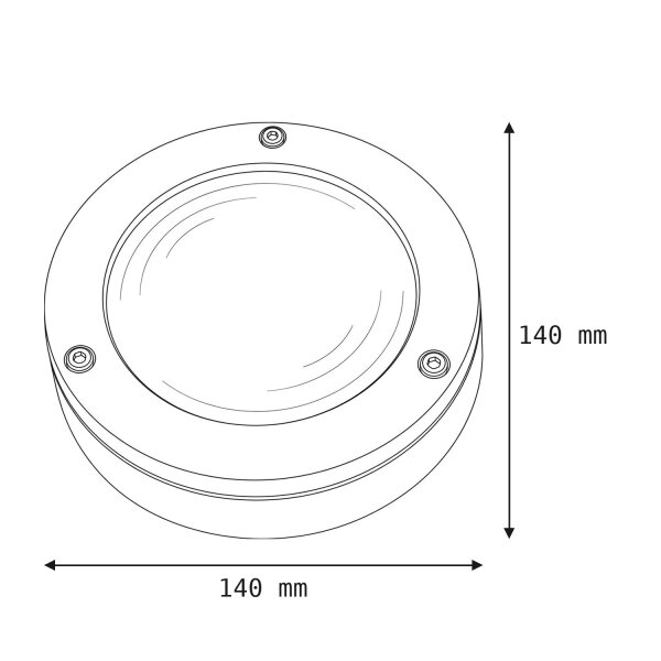 Kellerleuchte Messing Glas G9 IP64 rund Ø 14 cm klein
