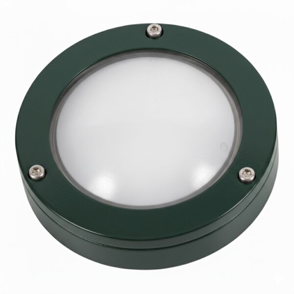Kellerlampe Echt-Messing Glas G9 IP64 rund D: 14 cm