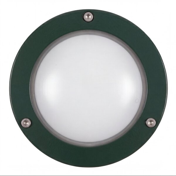 Kellerlampe Echt-Messing Glas G9 IP64 rund D: 14 cm