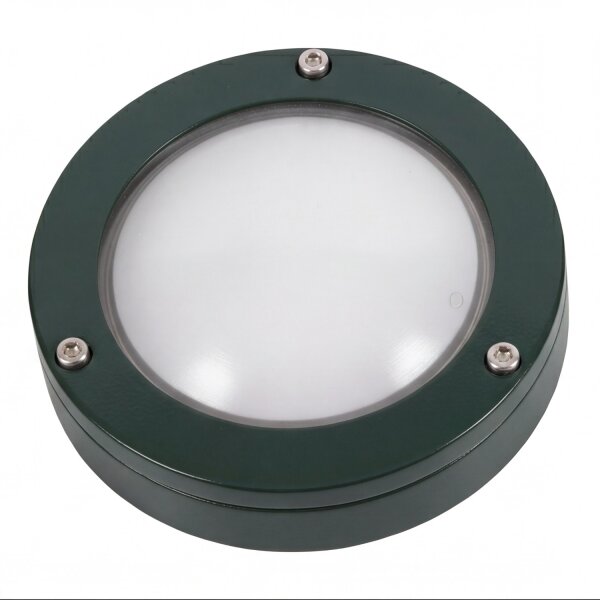 Kellerlampe Echt-Messing Glas G9 IP64 rund D: 14 cm
