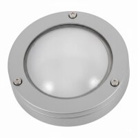 Außenwandleuchte Messing massiv Glas G9 IP64 Grau rund