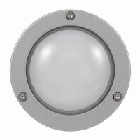 Außenwandleuchte Messing massiv Glas G9 IP64 Grau rund