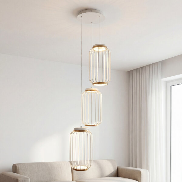 LED Hängelampe Metall 40 cm breit H: max. 120 cm 657 lm
