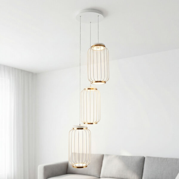 LED Hängelampe Metall 40 cm breit H: max. 120 cm 657 lm