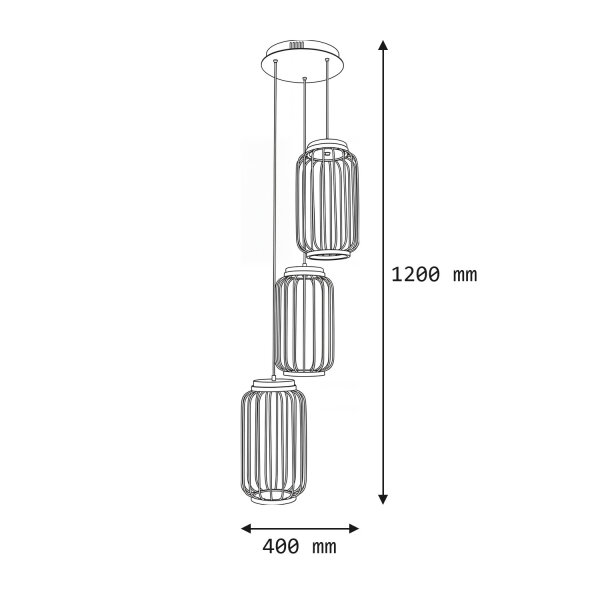 LED Hängelampe Metall 40 cm breit H: max. 120 cm 657 lm