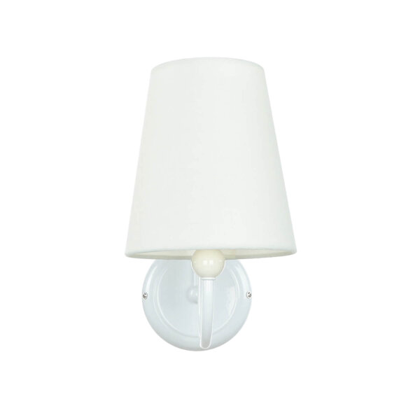 Wandlampe Metall Weiß Stoff Lampe Rustikal