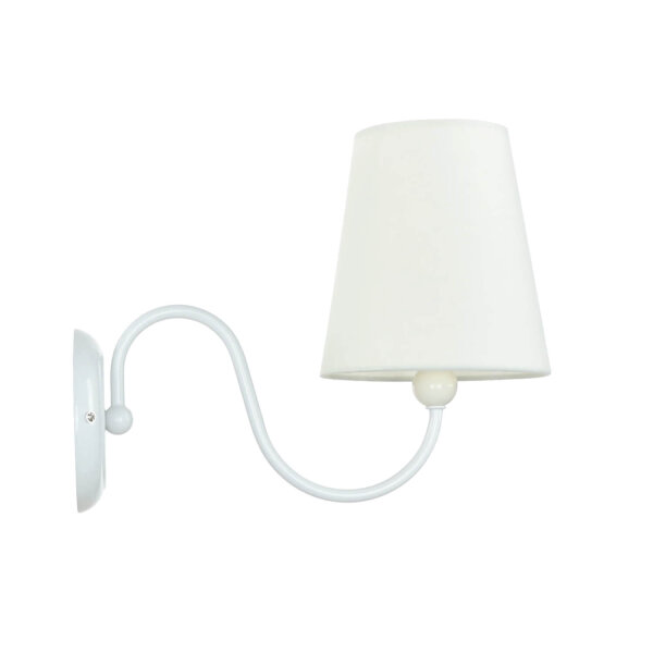 Wandlampe Metall Weiß Stoff Lampe Rustikal
