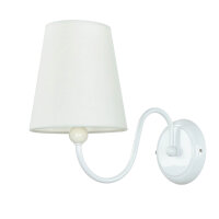 Wandlampe Metall Weiß Stoff Lampe Rustikal