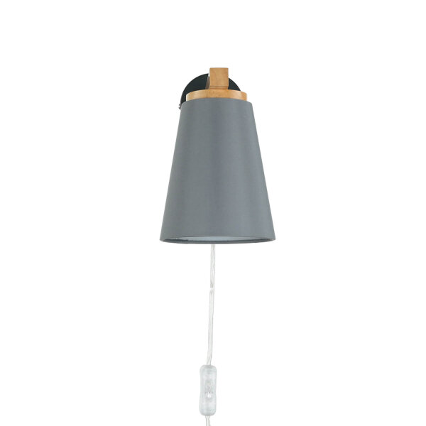 Wandlampe mit Schalter Kabel Grau Skandinavisch