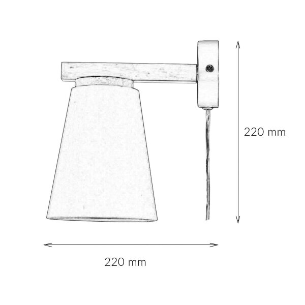 Wandlampe mit Schalter Kabel Grau Skandinavisch