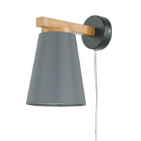 Wandlampe mit Schalter Kabel Grau Skandinavisch