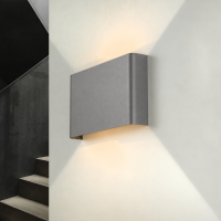 Up- & Down Wandleuchte HAGA in Grau 2-flmg
