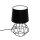 Tischlampe Schwarz E27 Metall Stoff 34 cm