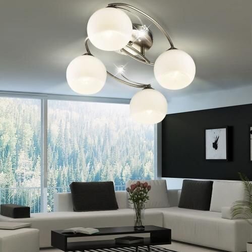 Blendarme Deckenlampe Glas Metall in Chrom E27 B:35 cm