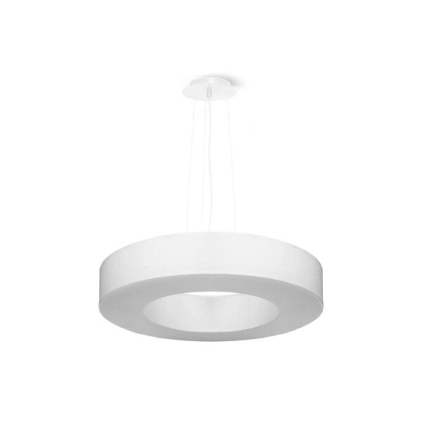 Weiße Pendelleuchte blendarm Ring E27 Ø50 cm rund